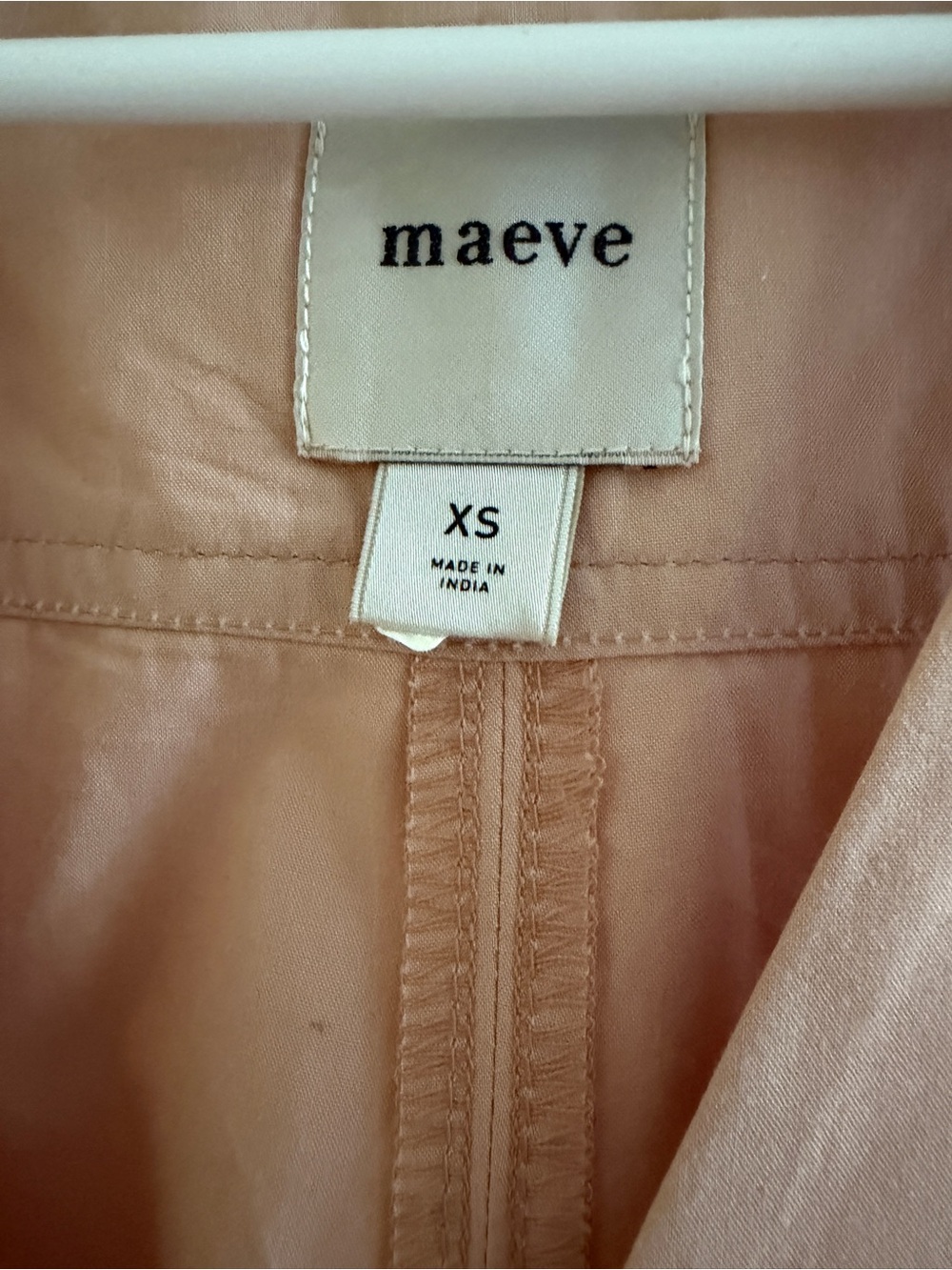 Maeve Anthropologie Blush Pink Zip Front A-Line Dress XS Pockets - Picture 3 of 3